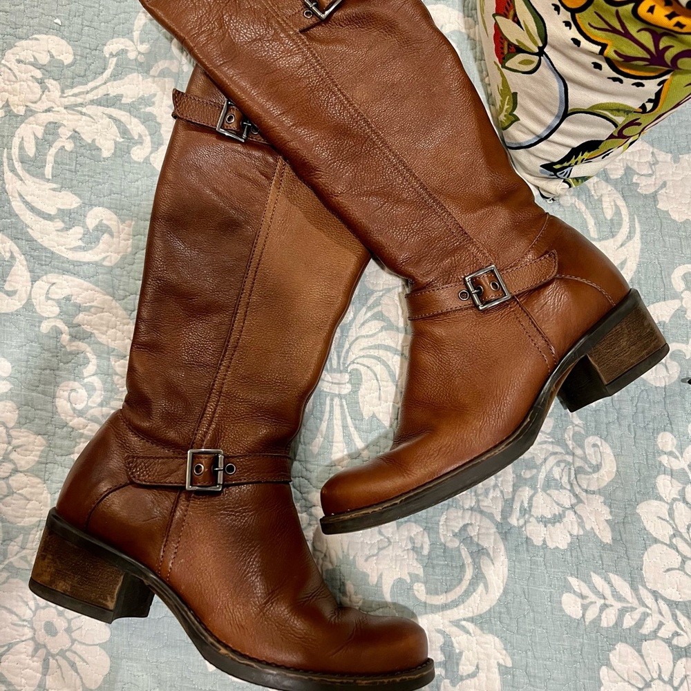 Aldo Brown Leather Riding Boots